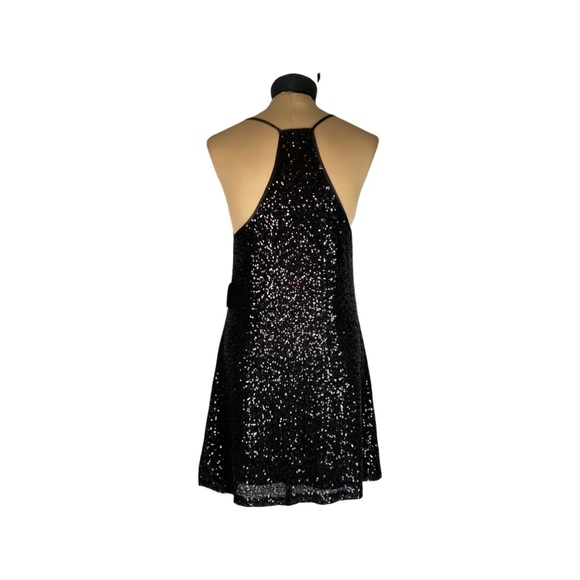 Pearl Georgina Chapman of Marchesa Sequin Trapeze Mini Dress Size 10 Black NWT - Picture 7 of 16